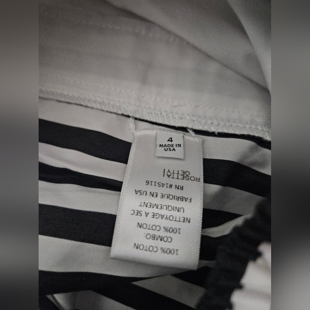 Rosetta Getty Striped Wide Legged Black and White Culottes Size 4 - Picture 7 of 8